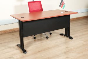 cherry and black office table
