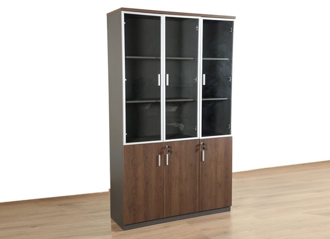 3 Door Filing Cabinet- Honey Oak& Dk. Grey (DG 2425)