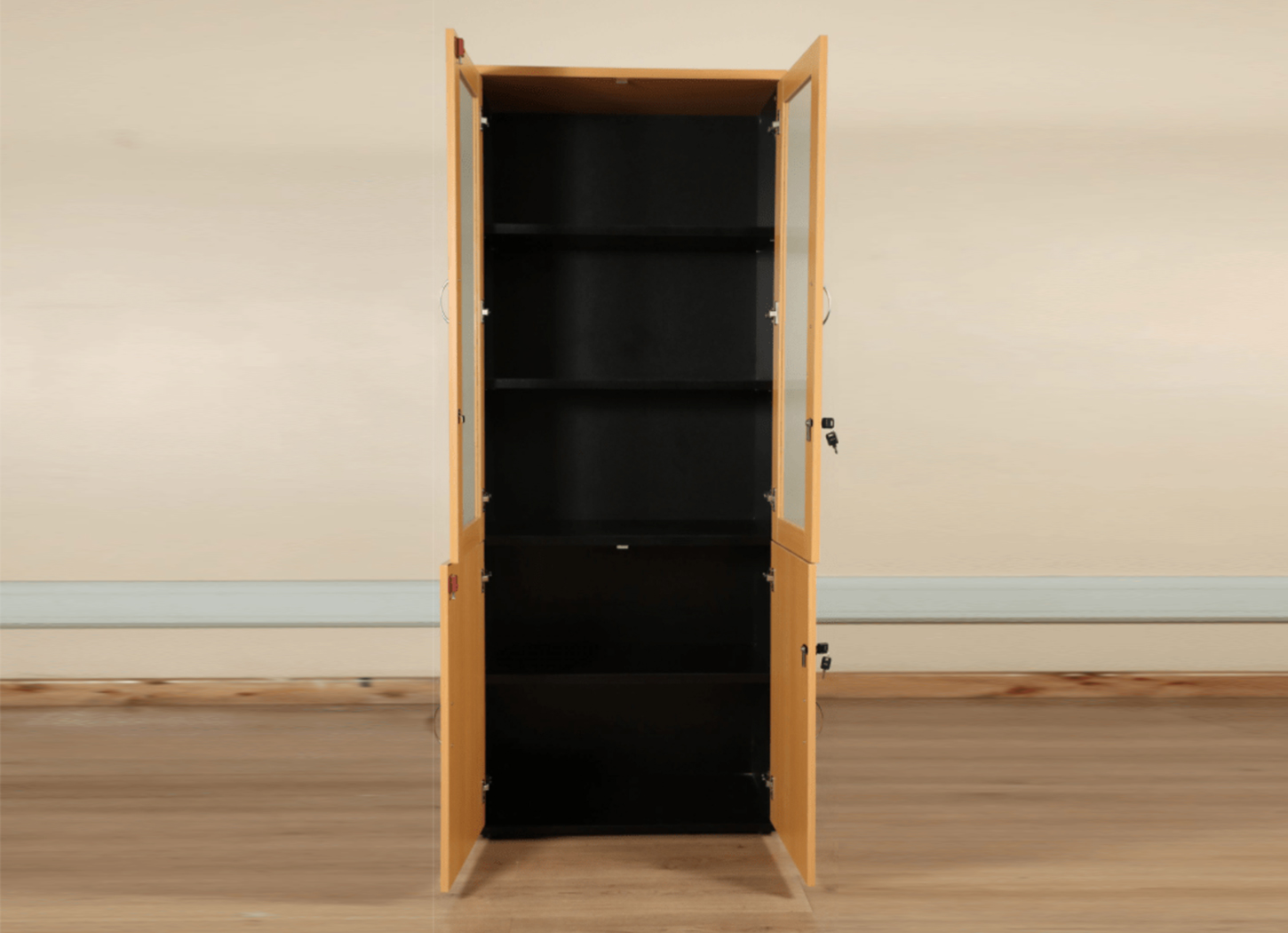 Filing Cabinet With 2 Doors- Beech & Black (DG 198GC)