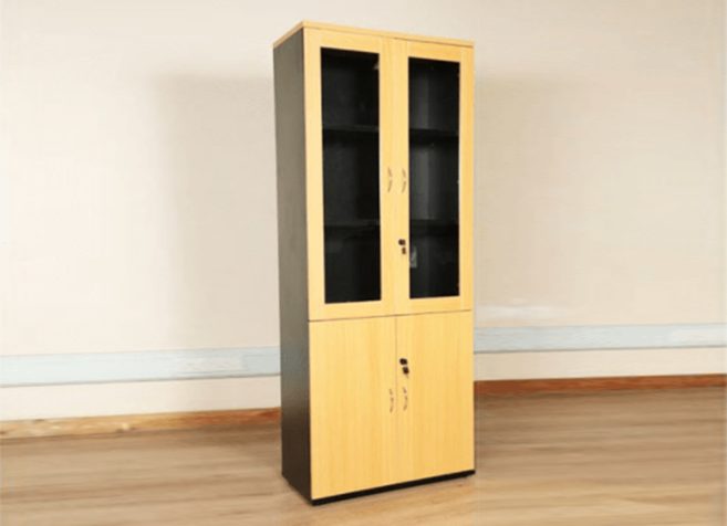 Filing Cabinet With 2 Doors- Beech & Black (DG 198GC)