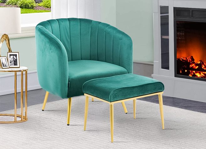 Chair with Ottoman- Green (DG 1976G + M013)