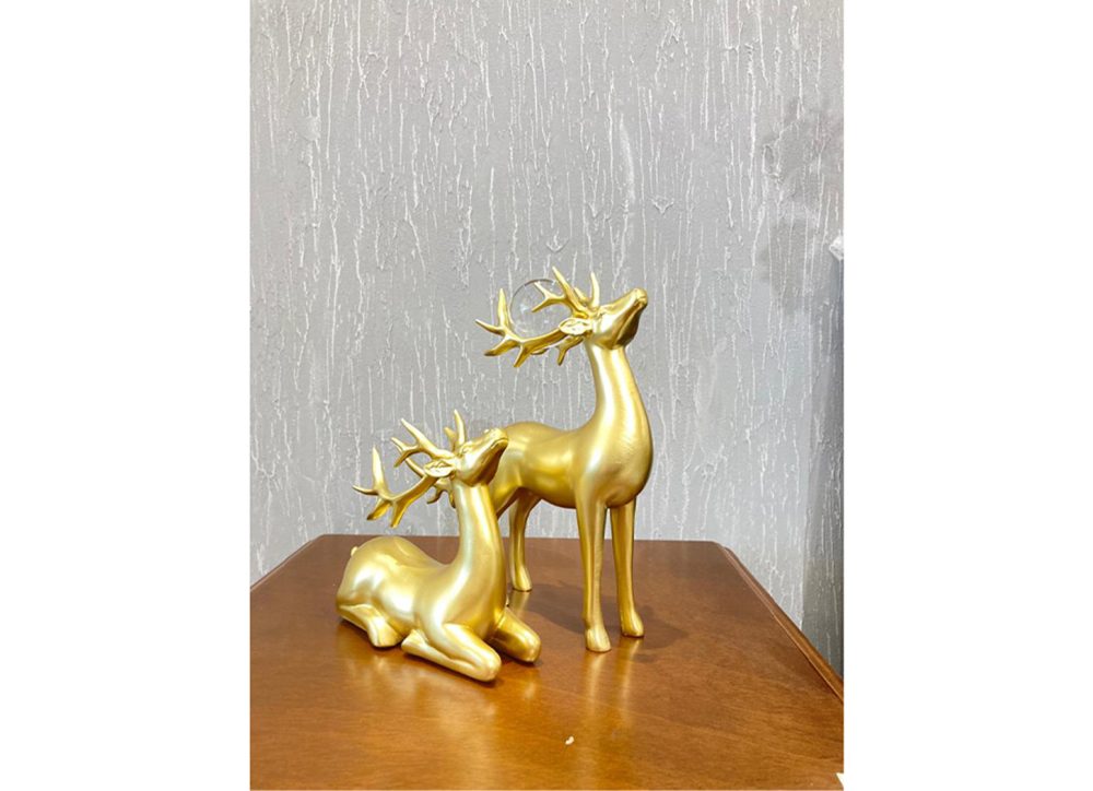 Deer Figurine Decor Item (Gold)