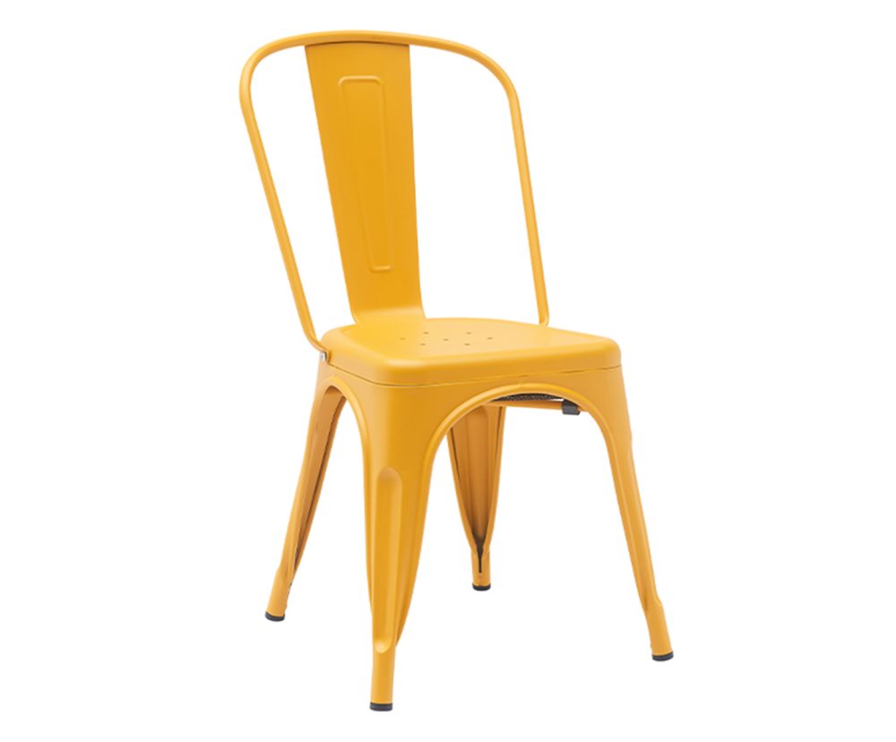 Metal Bistro Chair (DG 9008)- Matt Yellow