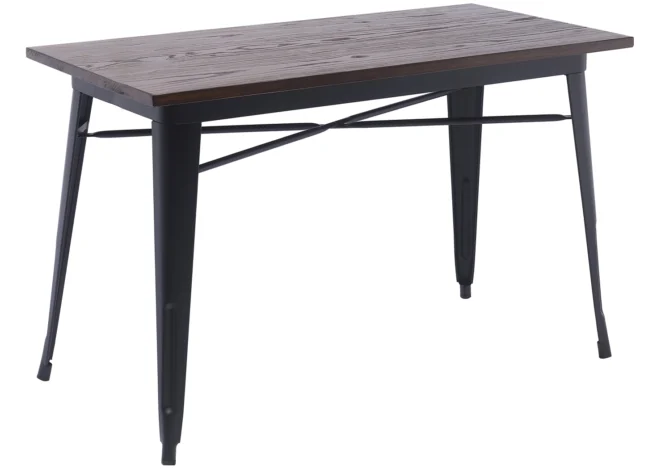 Metal Bistro Table (DG M6012075) Elm Wood Top- Matt Black