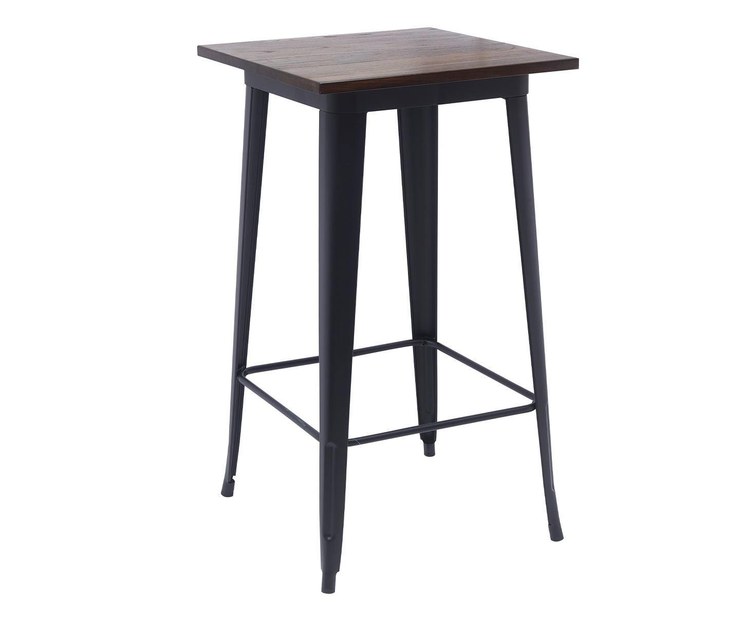 Metal Bistro Table (DG M6060105) Elm Wood Top- Matt Black