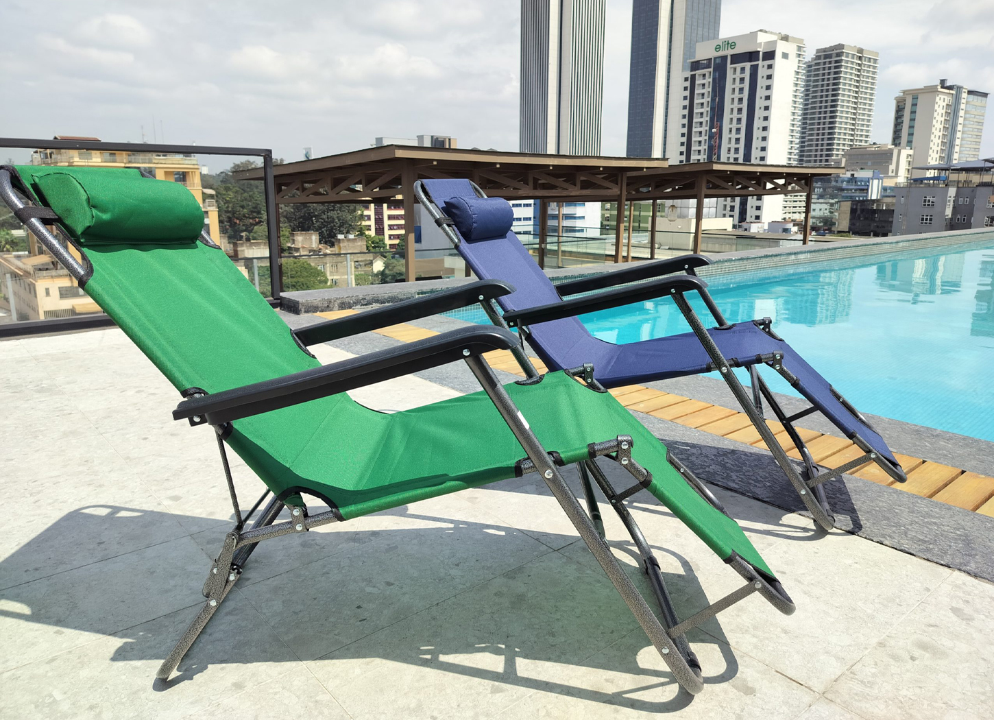 Outdoor Lounge Chair (DG BC-01B)- Blue & green