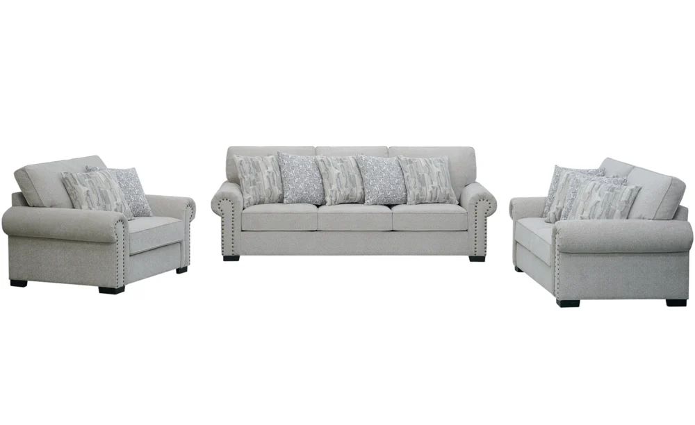 GRECIA 6/7 SEATER FABRIC SOFA- LIGHT GREY - Image 2