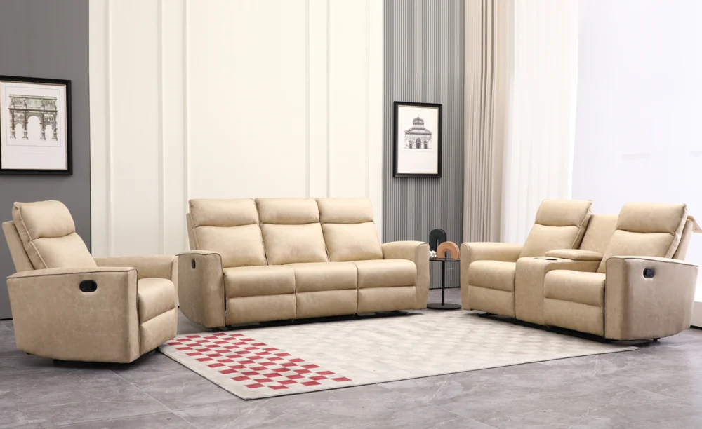 DAYES 6 SEATER RECLINER SOFA SET- BEIGE (J144) - Image 2