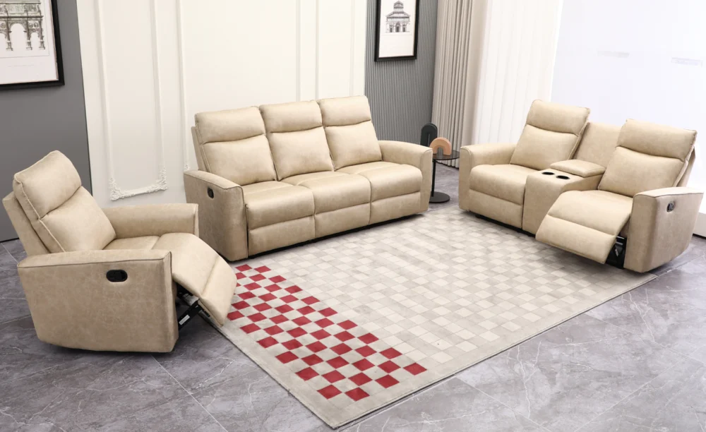 DAYES 6 SEATER RECLINER SOFA SET- BEIGE (J144)