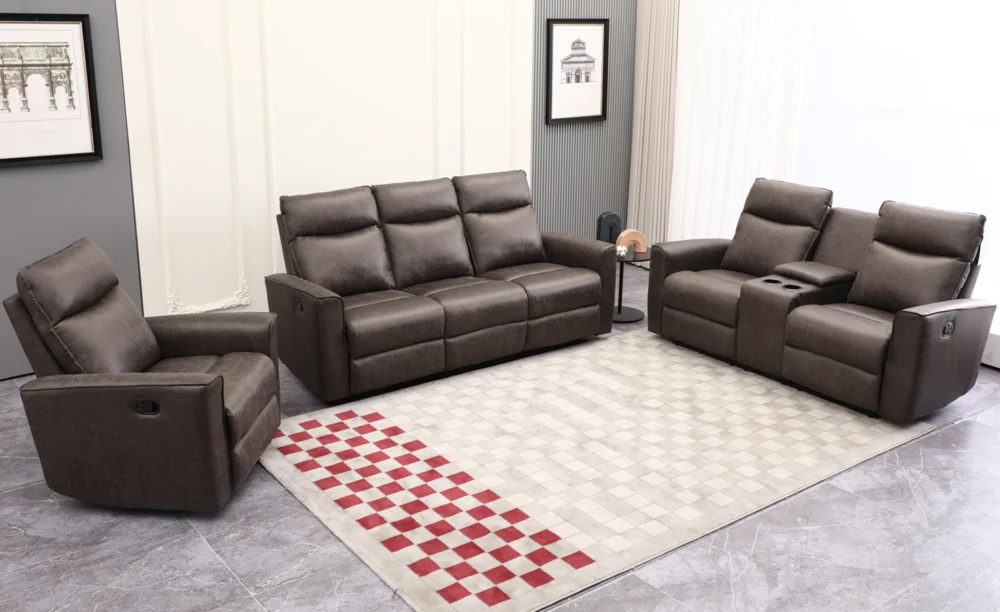 DAYES 6 SEATER RECLINER SOFA SET- GREY (J145) - Image 2