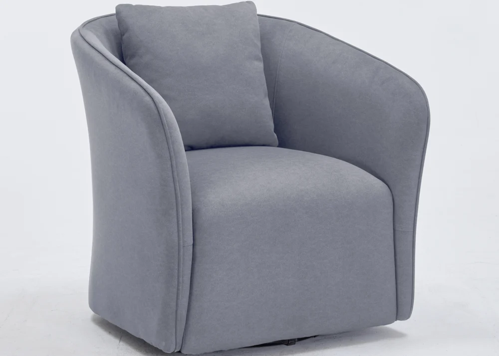 CASTEL FABRIC ACCENT CHAIR- DARK GREY