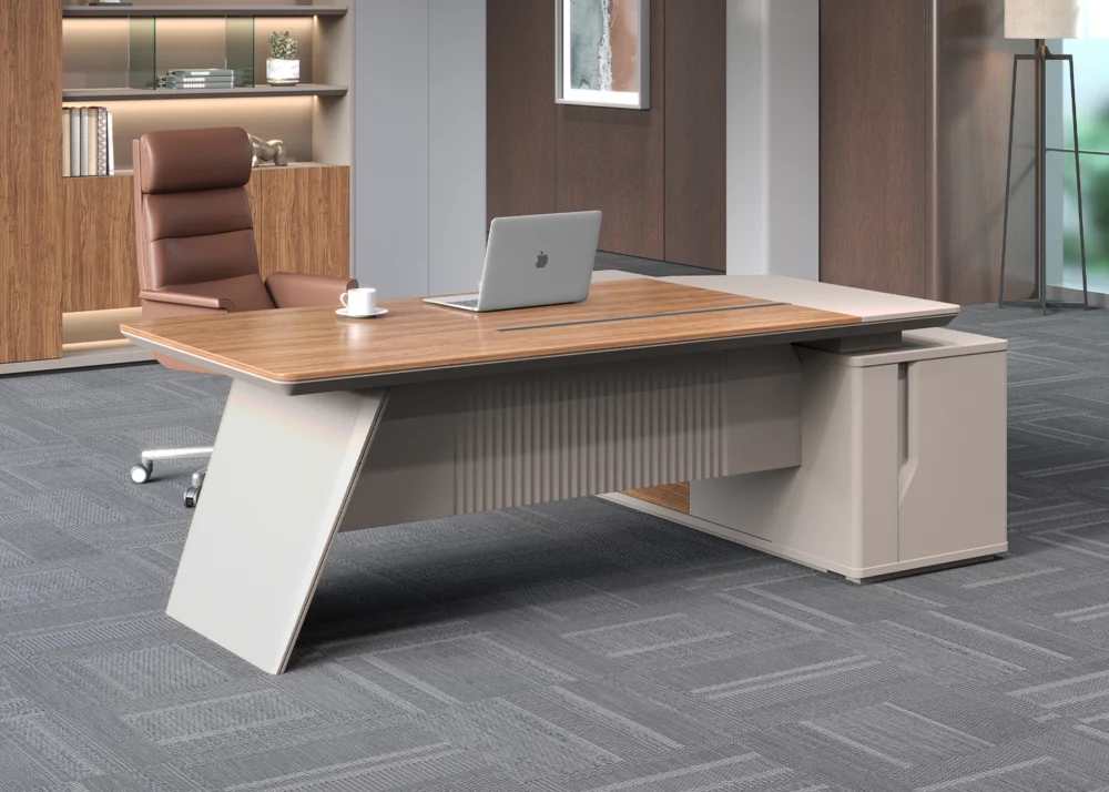 EXECUTIVE OFFICE DESK- GOLDEN SANDALWOOD/SEAGULL GREY (51MJS006 24)