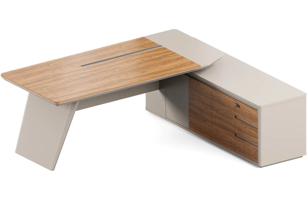EXECUTIVE OFFICE DESK- GOLDEN SANDALWOOD/SEAGULL GREY (51MJS006 24) - Image 3