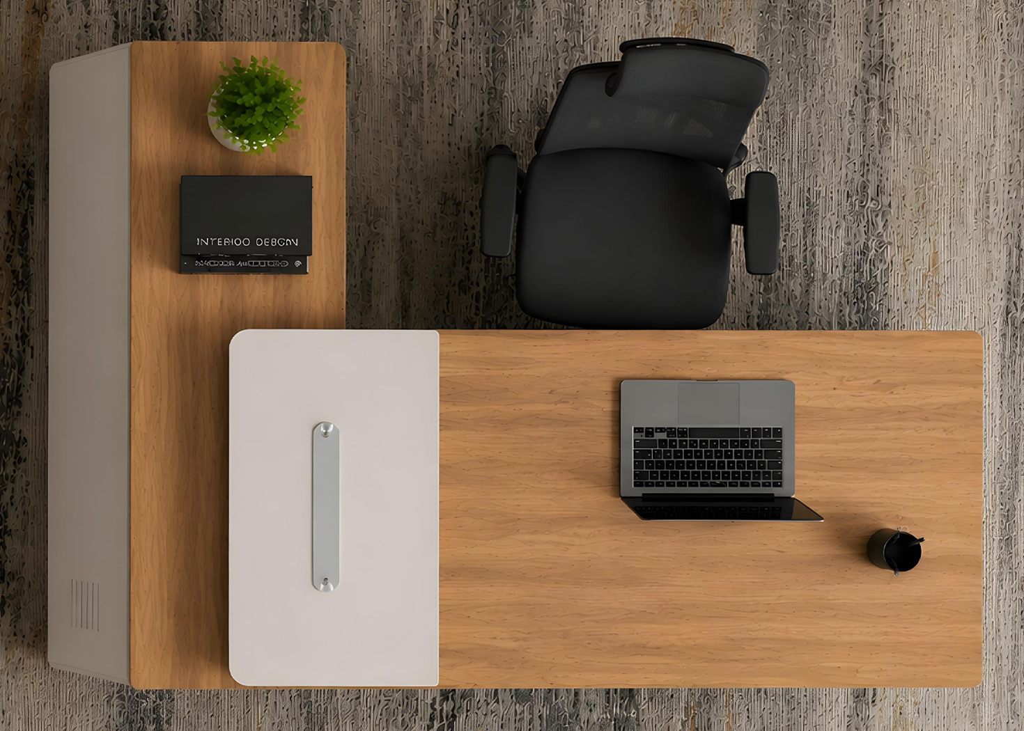 EXECUTIVE OFFICE DESK- GOLDEN SANDALWOOD/SEAGULL GREY (51NPL006 20) - Image 4