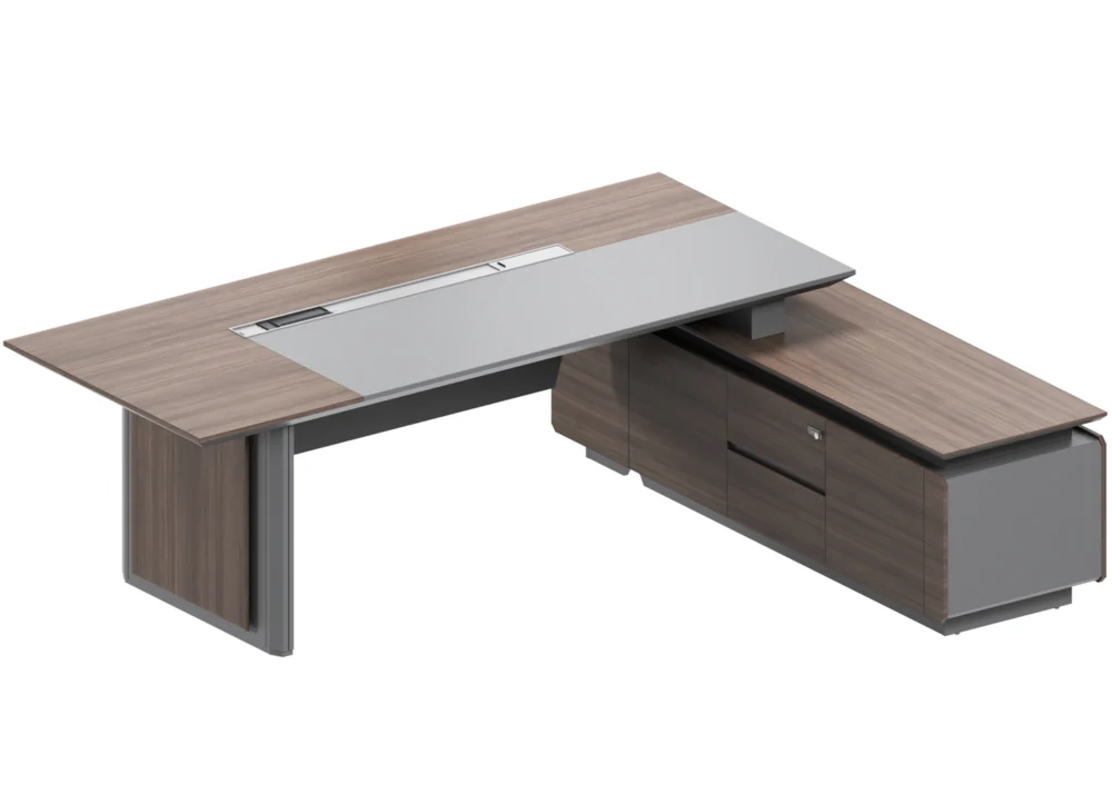 EXECUTIVE OFFICE DESK- PARI WALNUT/ADVANCED GREY (56MPL039 22) - Image 3