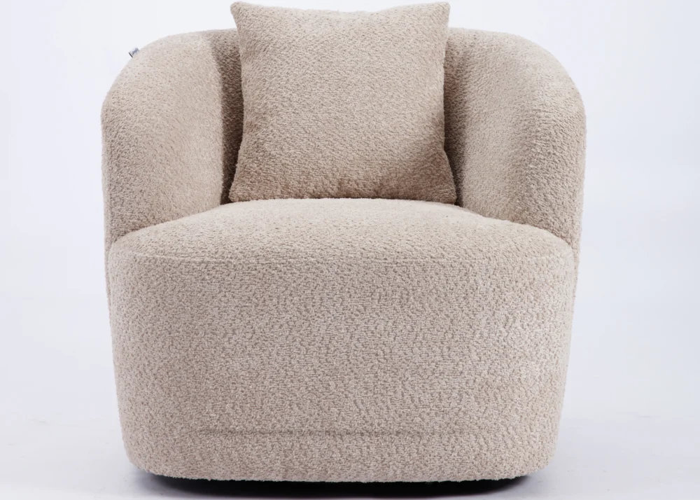 KAYTO FABRIC ACCENT CHAIR- KHAKI - Image 2