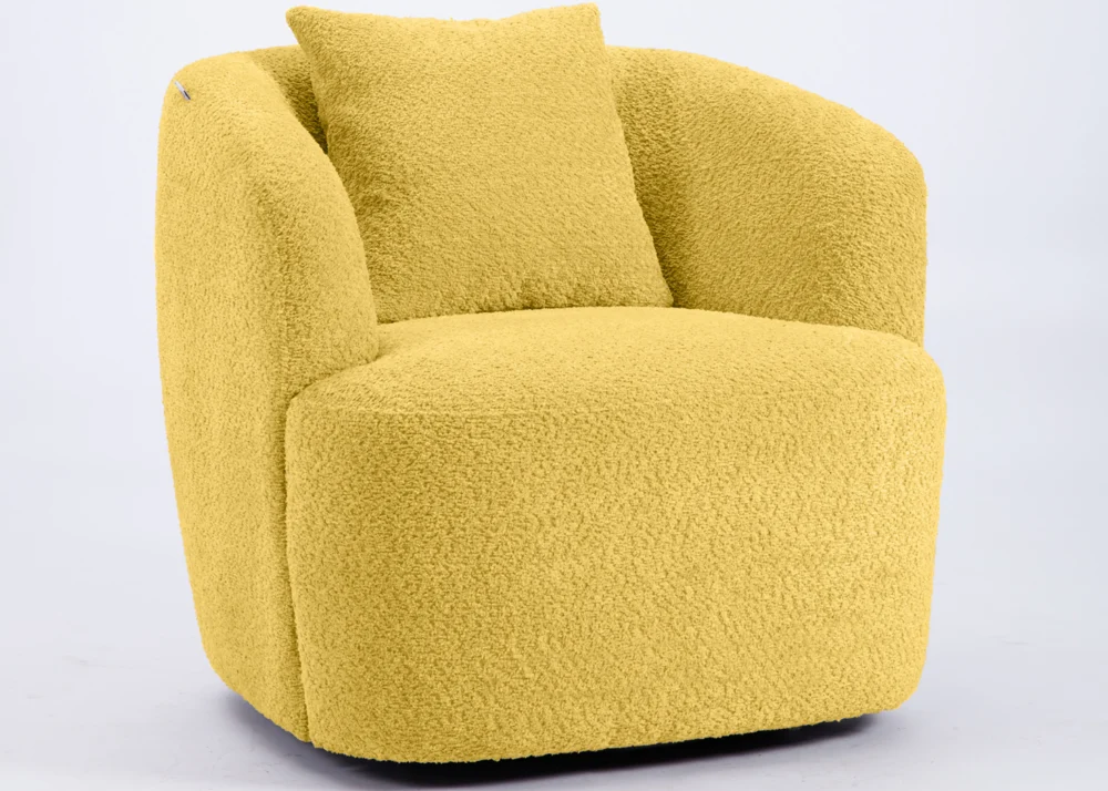 KAYTO FABRIC ACCENT CHAIR- MUSTARD