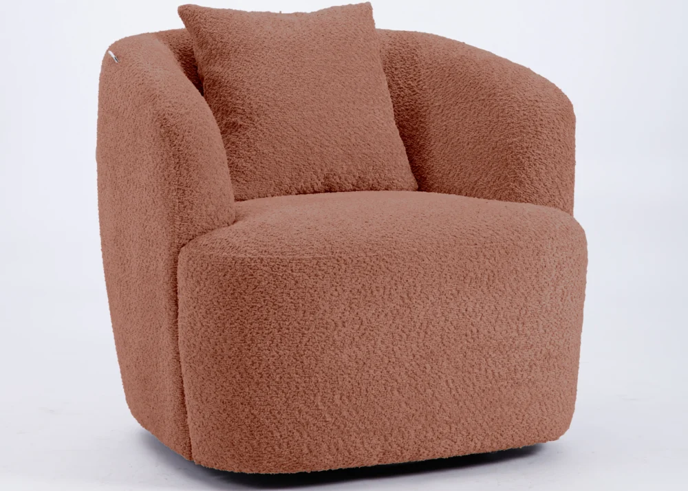 KAYTO FABRIC ACCENT CHAIR- RUST