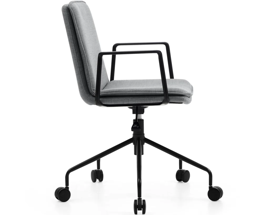 LUNA FABRIC LOW BACK CHAIR-GREY - Image 2