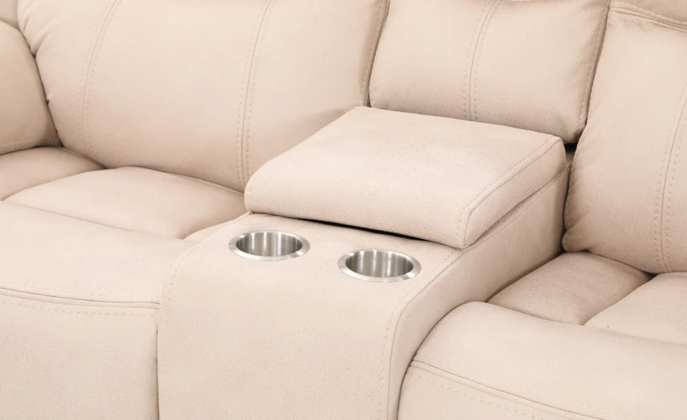 REXTON 6/7 SEATER RECLINER SOFA- BUFF - Image 7