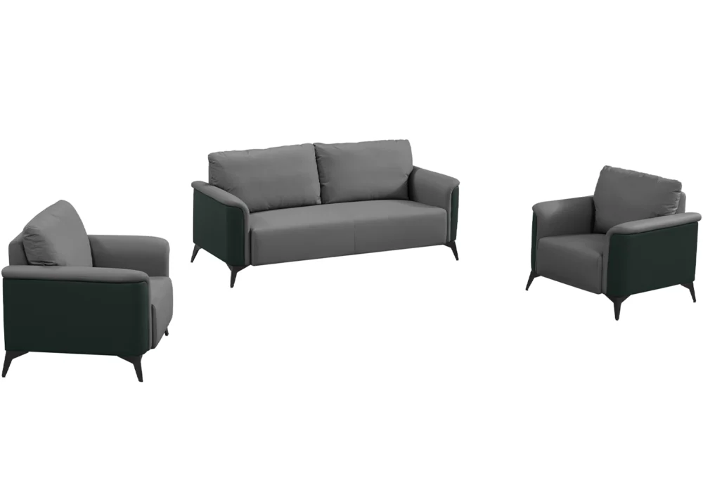VAMOS 5 SEATER OFFICE SOFA SET-GREY/GREEN
