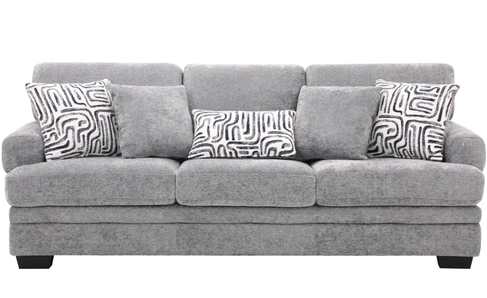 ORLEANS 6/7 SEATER FABRIC SOFA- DARK GREY - Image 4