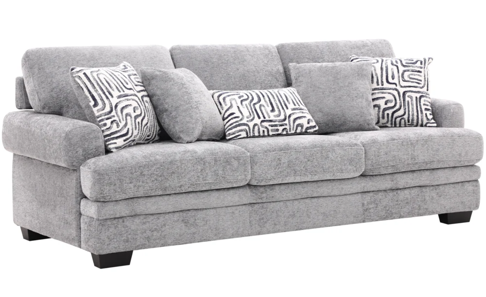 ORLEANS 6/7 SEATER FABRIC SOFA- DARK GREY - Image 3