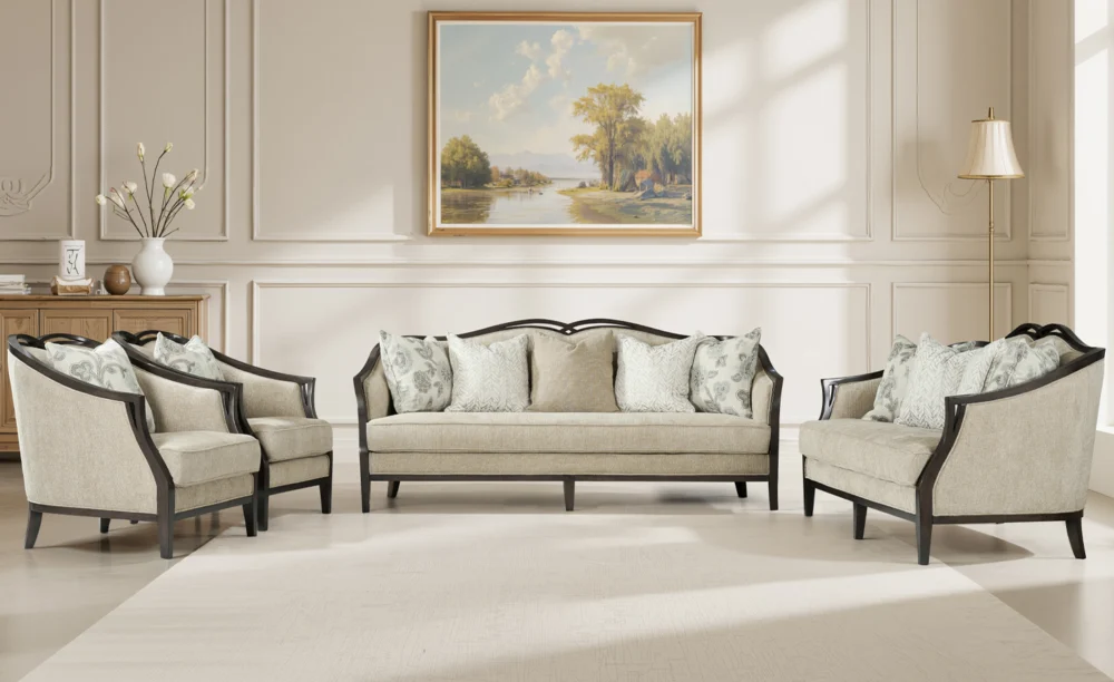 CROWN 7 SEATER FABRIC SOFA (F318)