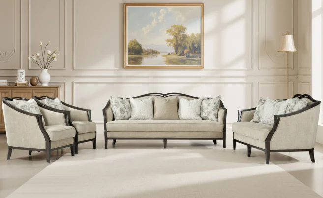 CROWN 7 SEATER FABRIC SOFA (F318)