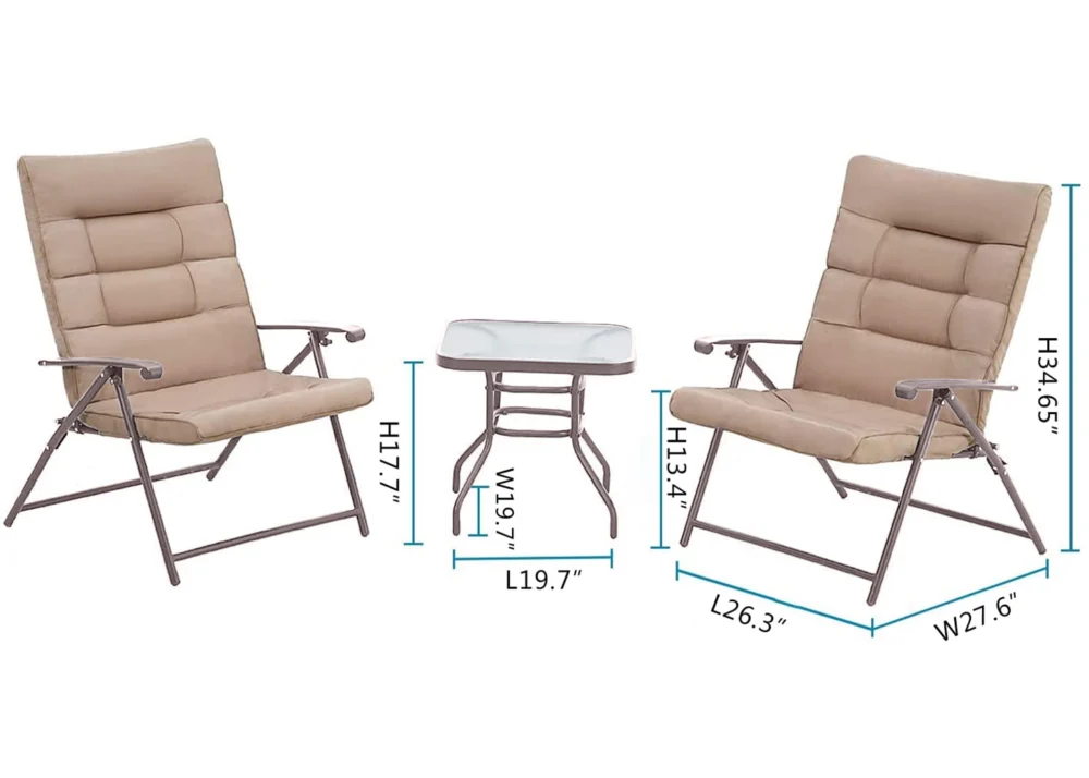 JADE PATIO SET- BROWN (TABLE + 2 CHAIRS) - Image 5