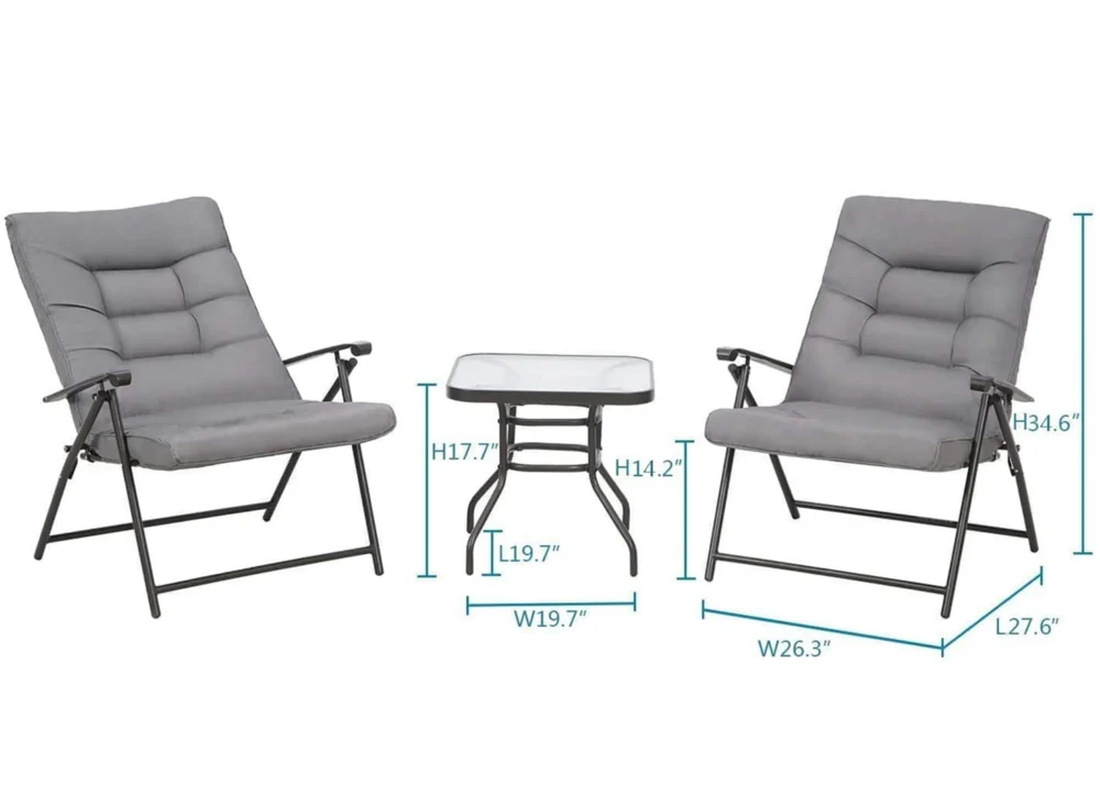 JADE PATIO SET - GREY (TABLE + 2 CHAIRS) - Image 6