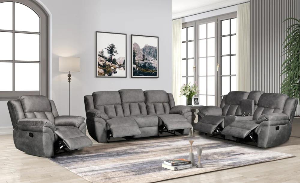 MONTANE 6/7 SEATER RECLINER SOFA- GREY