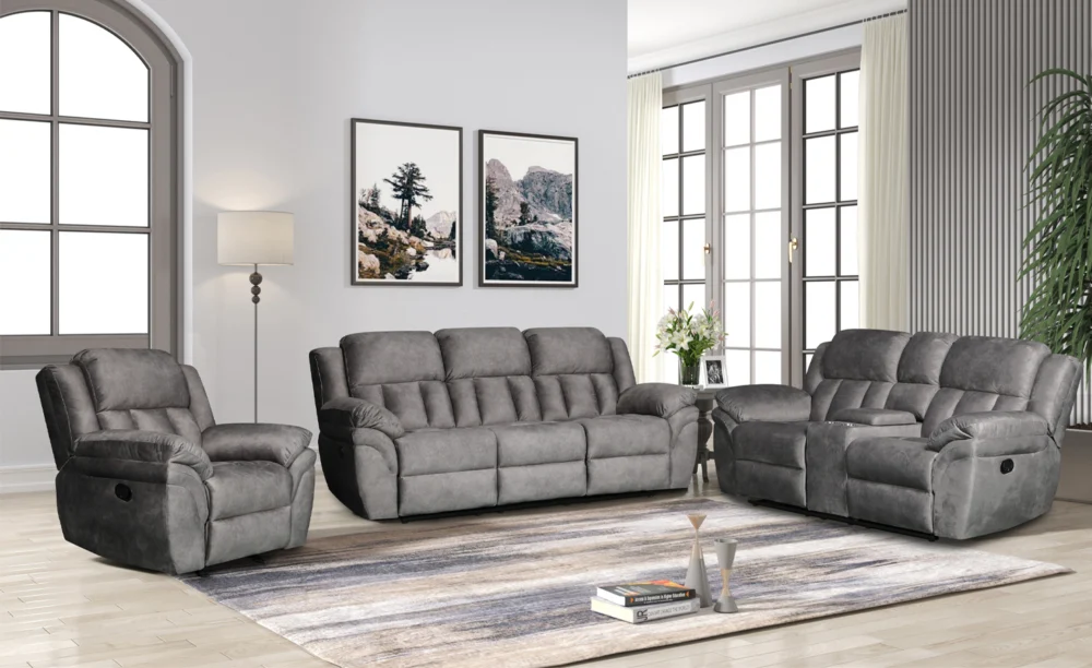 MONTANE 6/7 SEATER RECLINER SOFA- GREY - Image 2