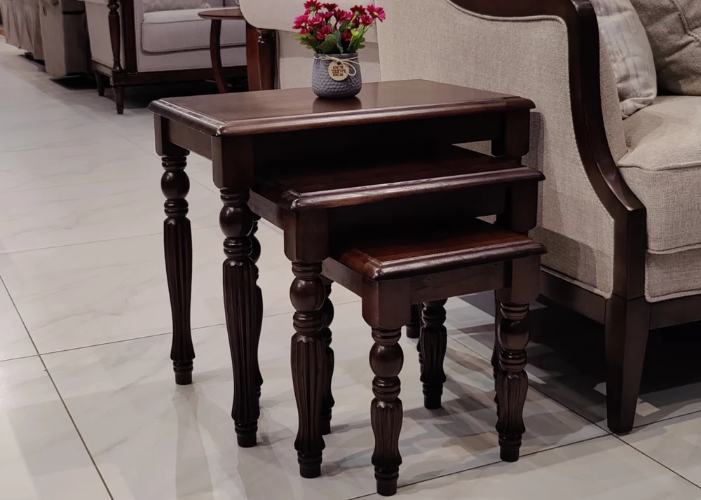 MICA NEST OF STOOLS (HARDWOOD)