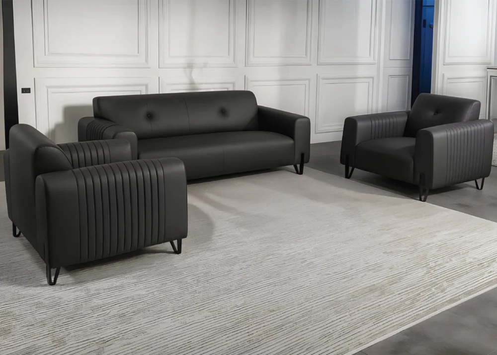 ROYAL EXECUTIVE OFFICE SOFA (3+1+1)- BLACK