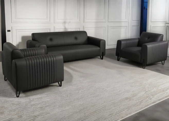ROYAL EXECUTIVE OFFICE SOFA (3+1+1)- BLACK