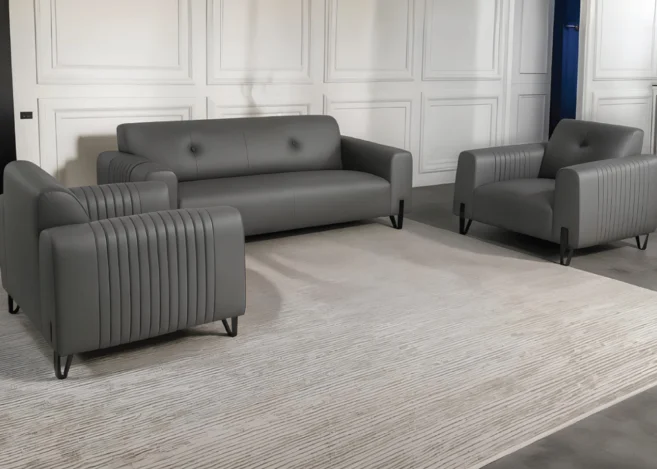 ROYAL EXECUTIVE OFFICE SOFA (3+1+1)- GREY
