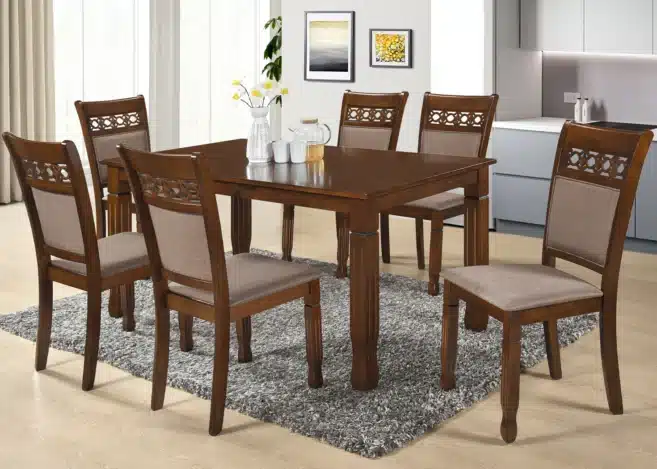 6 SEATER DINING SET- CHESTNUT (AC 4222T)