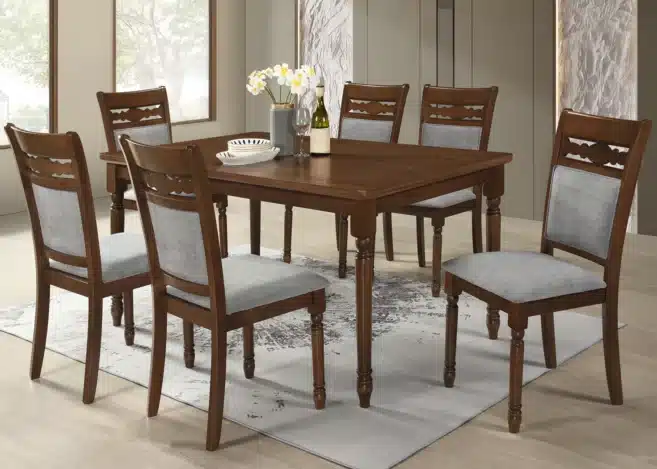 ALYSSA 6 SEATER DINING SET-WALNUT