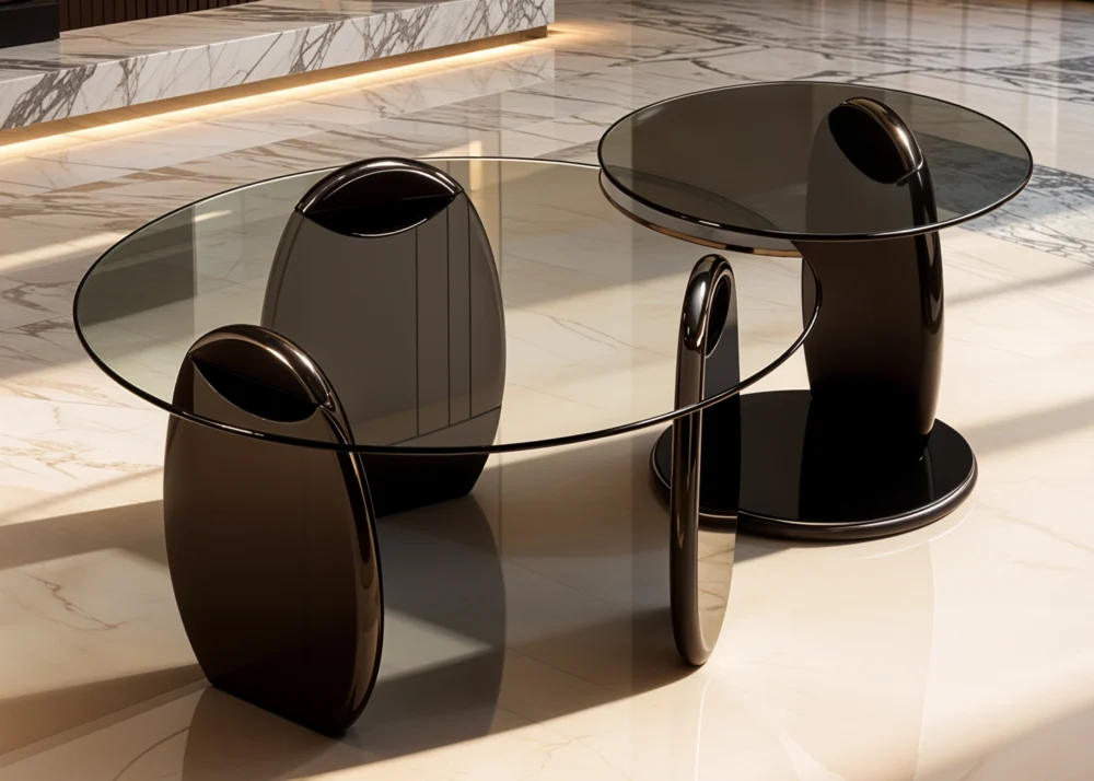 COFFEE TABLE SET- BLACK (6899)