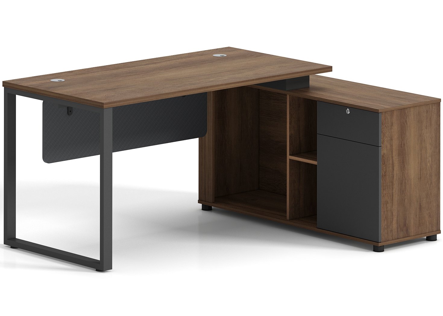 EXECUTIVE OFFICE DESK- BROWN OAK/DARK GREY (DG 9115 16) - Image 2