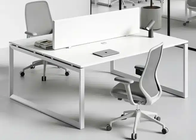 2 SEATER WORKSTATION WITH FULL METAL FRAME