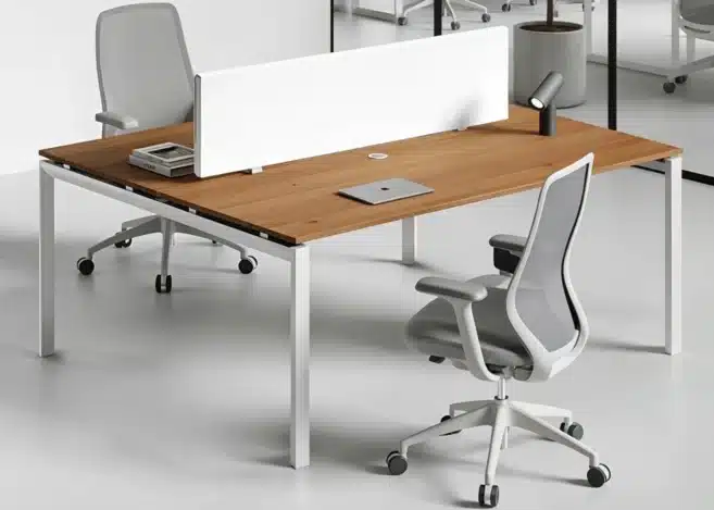 2 SEATER WORKSTATION WITH U-LEG METAL FRAME