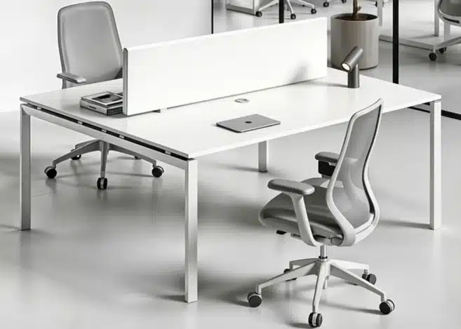 2 SEATER WORKSTATION WITH U-LEG METAL FRAME