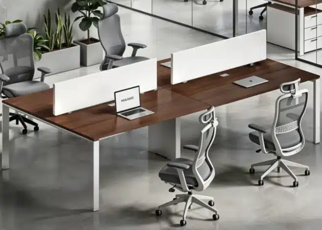 4 SEATER WORKSTATION WITH U-LEG METAL FRAME