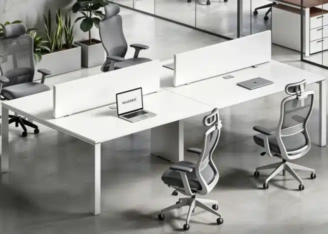 4 SEATER WORKSTATION WITH U-LEG METAL FRAME