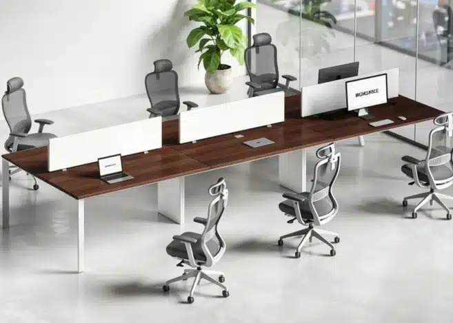6 SEATER WORKSTATION WITH U-LEG METAL FRAME