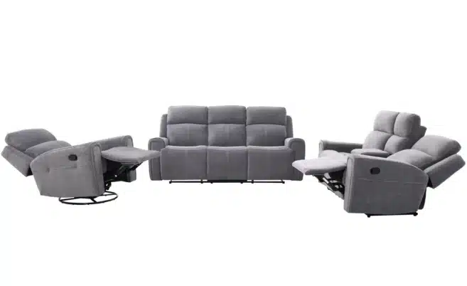 DETROIT 6/7 SEATER RECLINER SOFA SET-GREY