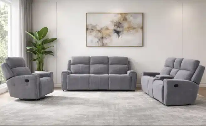DETROIT 6/7 SEATER RECLINER SOFA SET-GREY