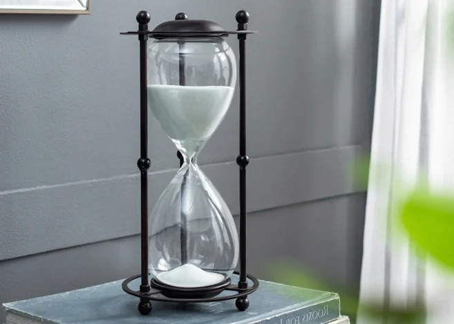 HOUR GLASS IN STAND (APPROX.1 HOUR)  (44360-WHITE)